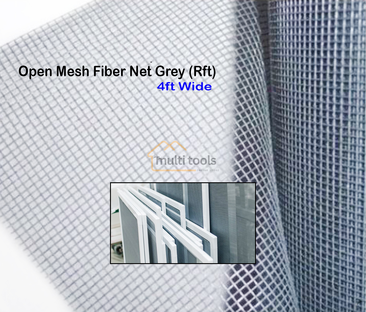 Fiber Net Grey For Aluminium Window 4ft